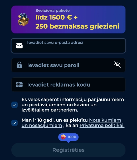 Kā reģistrēties Piper Spin Casino un sākt spēlēt